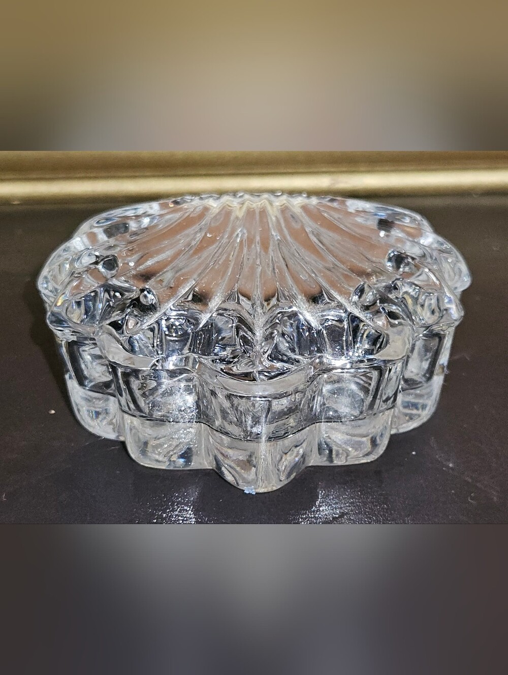 Clear Glass Shell-Shaped Trinket Dish